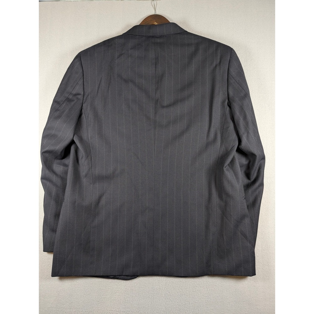 Valentino Uomo Mens Black Pinstripe Virgin Wool Blazer Sport Coat 46R Italy - Picture 2 of 8